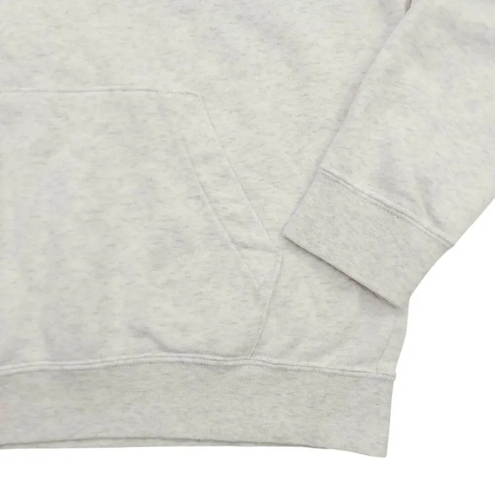 Nike Sportswear Club Fleece Pullover Hoodie Womens Small Gray White Workout Top